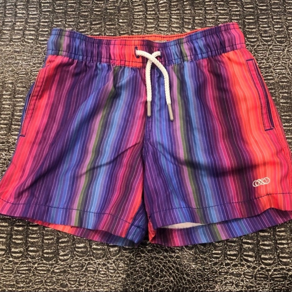Le club stripe swim trunks
